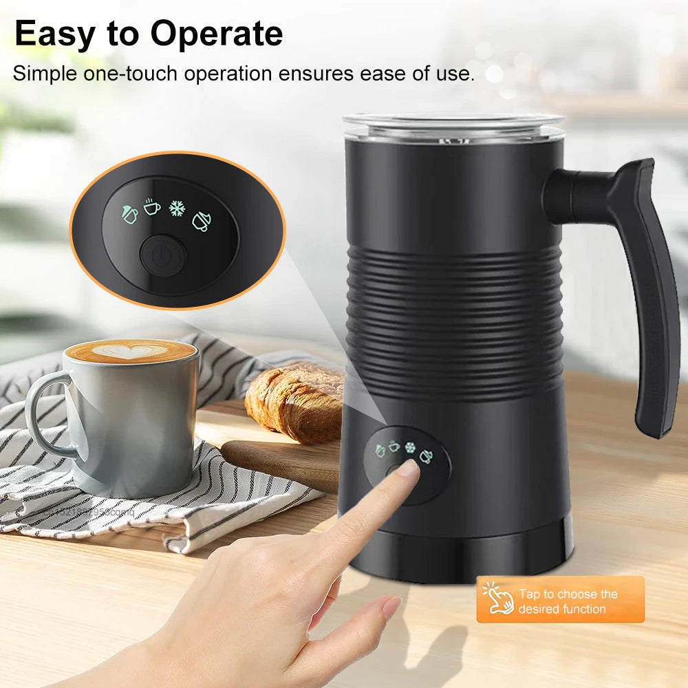 Elektrisk melkeskummer for kaffe, cappuccino og latte – 4 i 1
