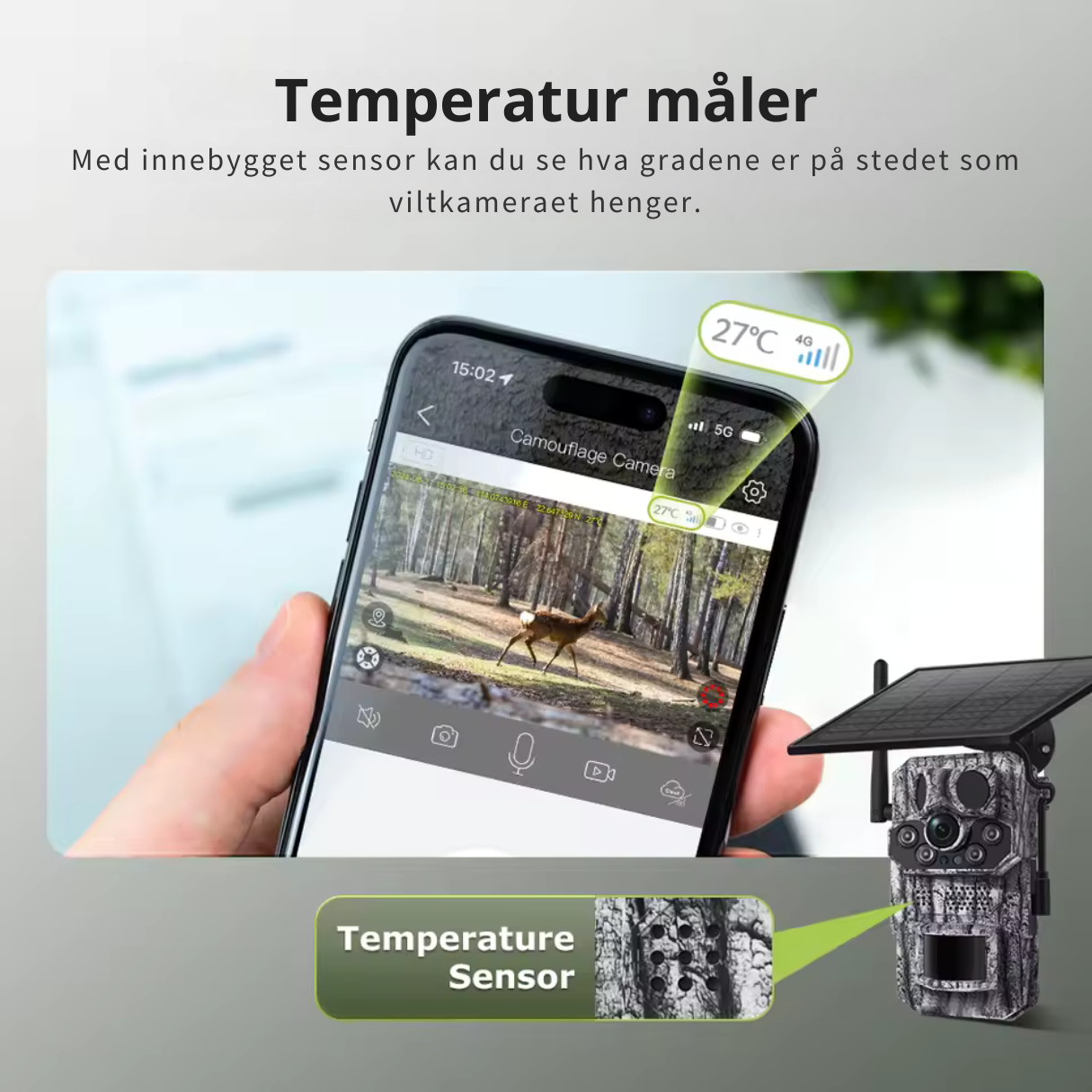 Witsectech 4G LTE viltkamera med solcellepanel
