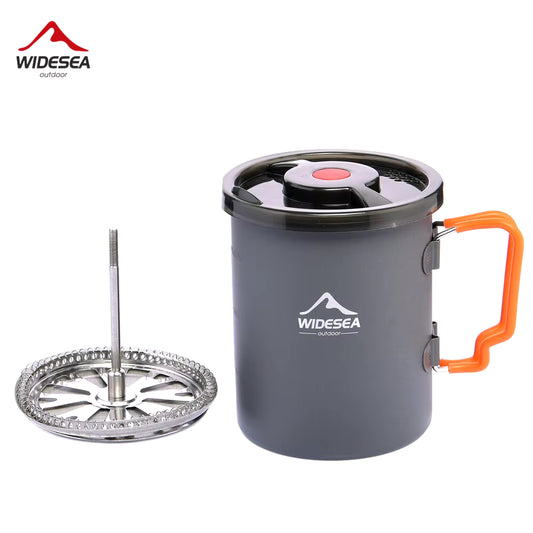 Camping Coffee Pot with French Press Outdoor Cup Mug Cookware for Hiking Trekking