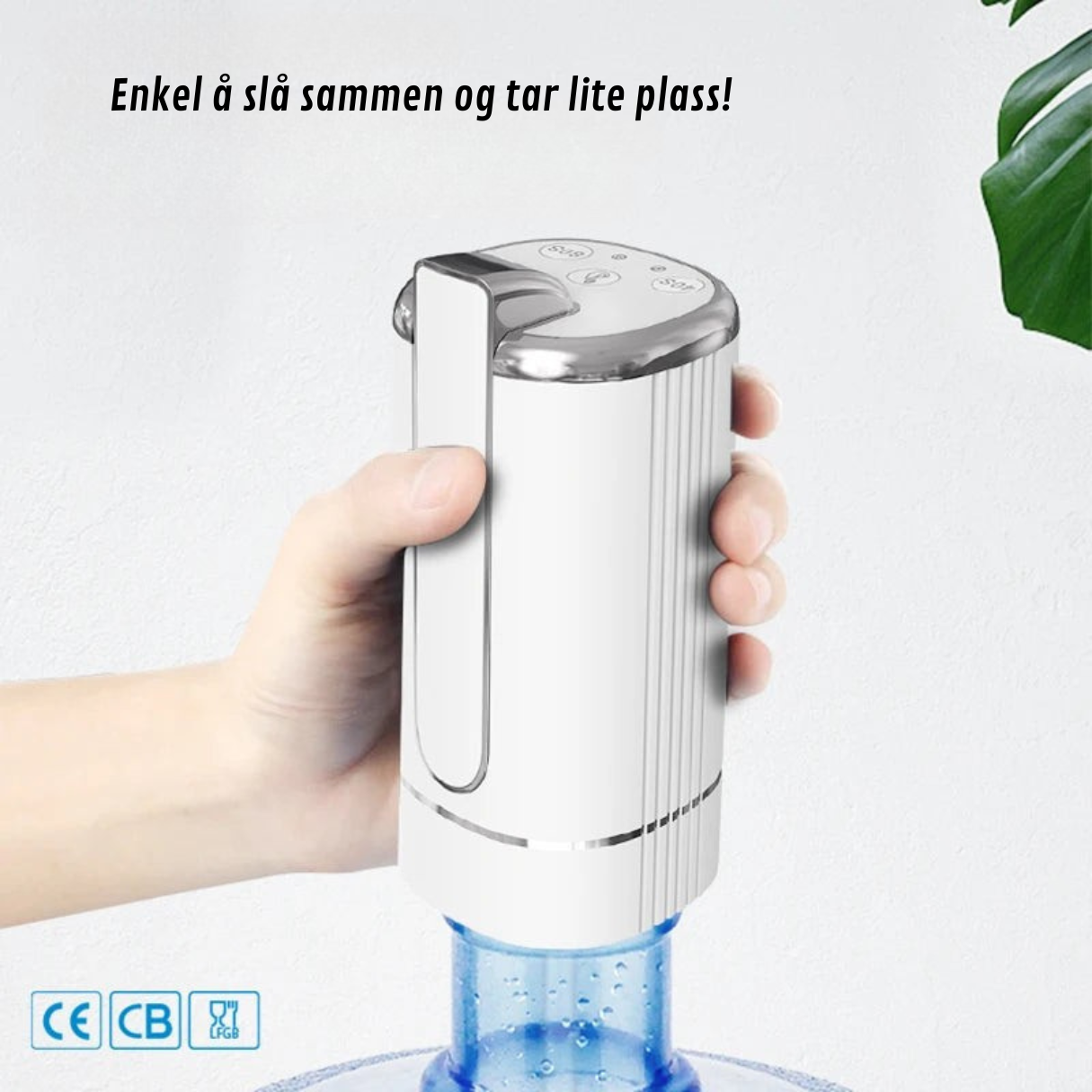 Elektrisk vanndispenser til flaske