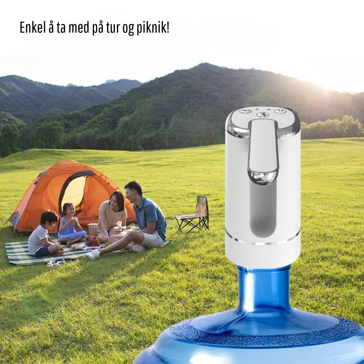 Elektrisk vanndispenser til flaske