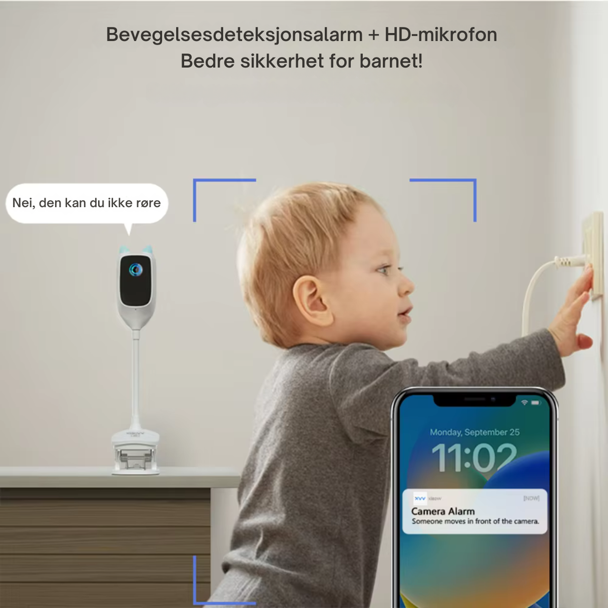 Wifi Babycall med 360 funksjon