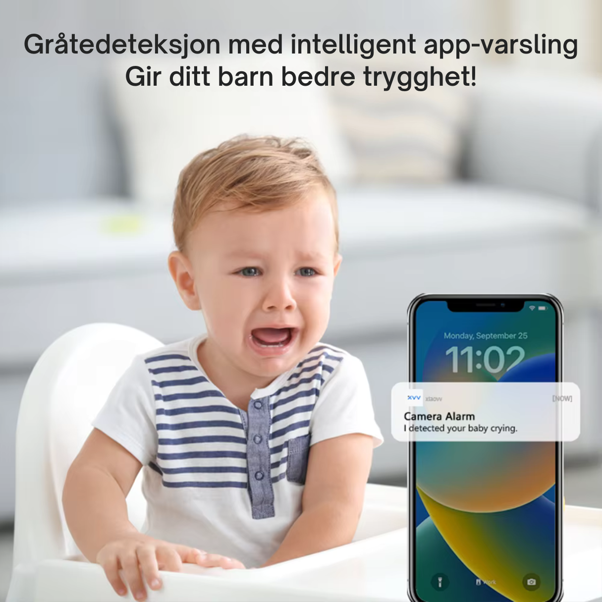 Wifi Babycall med 360 funksjon