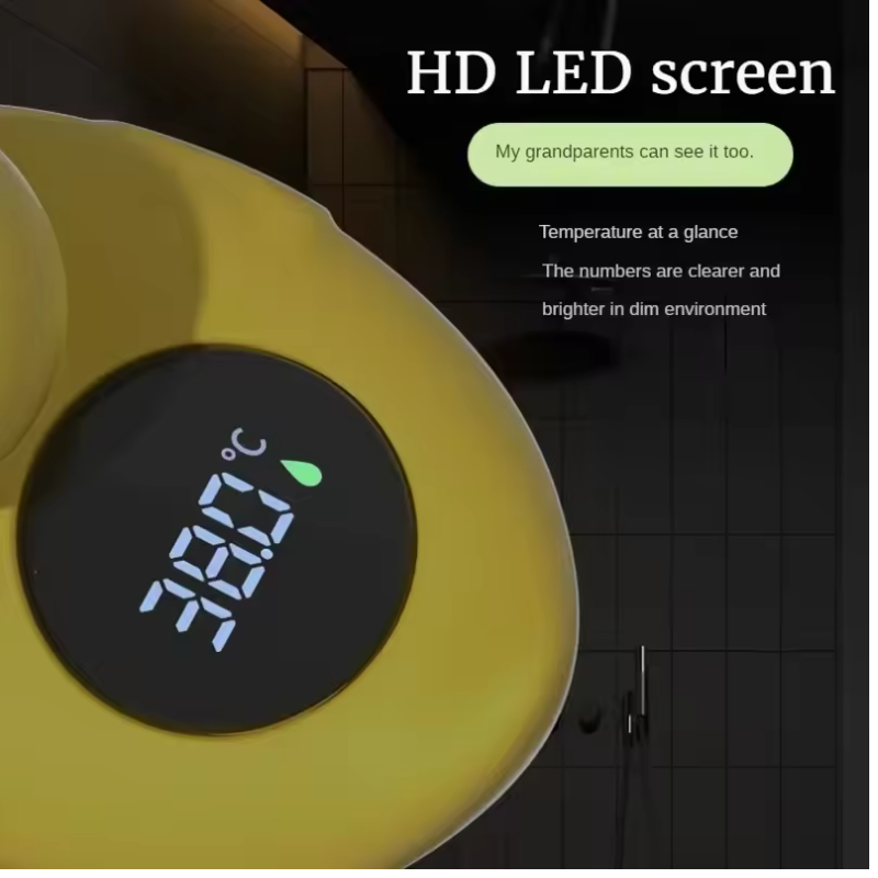 Flytende digitalt badetermometer med LED-skjerm